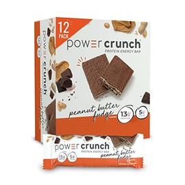 Power Crunch Protein Wafer Bars, High Protein Snacks with Delicious Taste, Peanut Butter Fudge, 1.4 Ounce (12 Count)