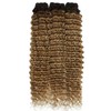 msVenus Ombre Human Hair T4/27# Brown to Honey Blonde Color Deep Wave Human Hair Bundles For Women Human Hair 3 Bundles (26 28 30 Inches)