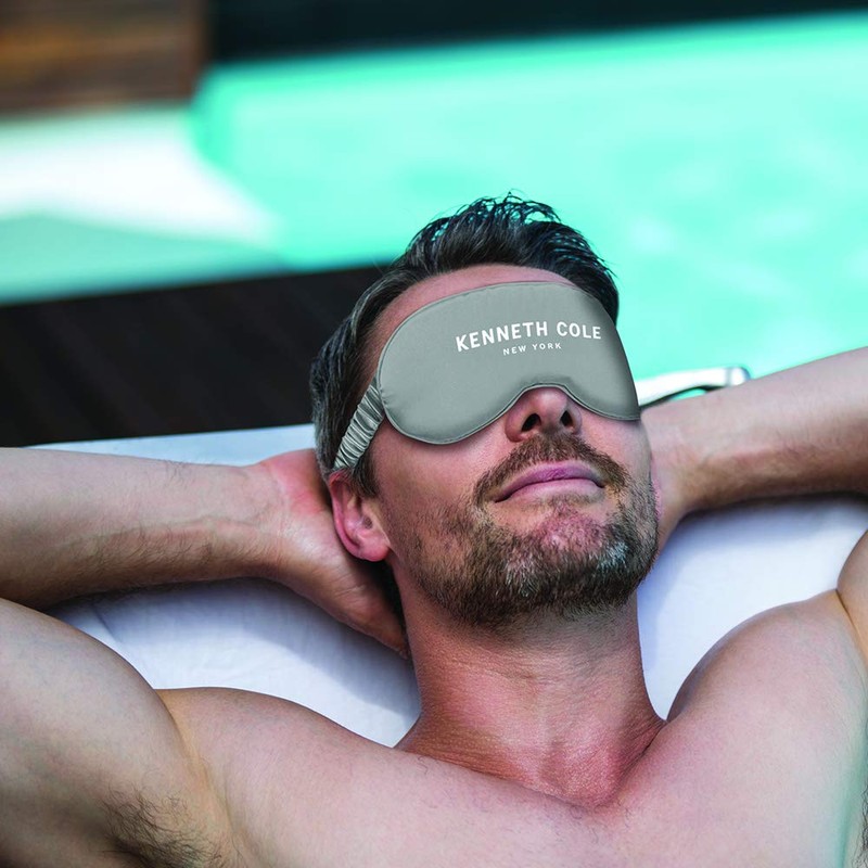 Kenneth Cole Satin Eye Mask with Elastic Band - Blocks