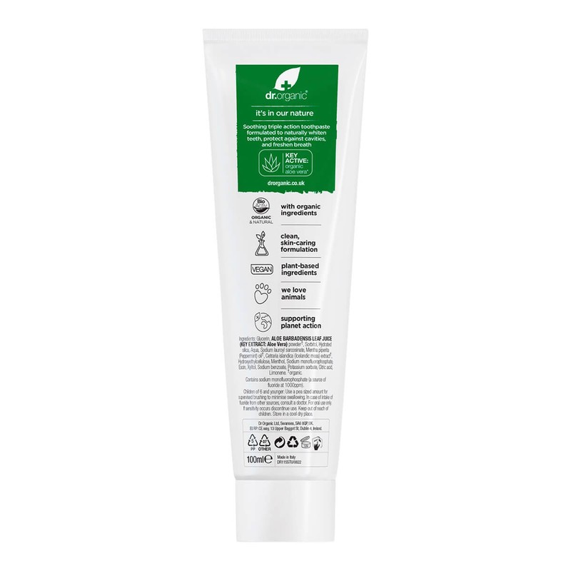 Dr Organic Aloe Vera Toothpaste, 100ml