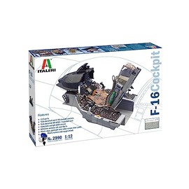 Italeri 2990 1:12 F-16 Cockpit Model Building Kit, Standing Model Building, Crafts, Hobby, Gluing, Plastic Kit, Detailed Multi-Coloured