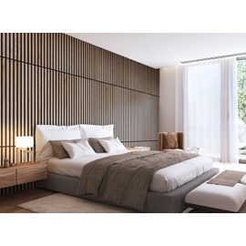 Woody Walls Acoustic Wood Wall Panels for Interior Wall Decor | Set of 2 Seamless Joint Wood Panels for Walls | DIY Wood Slat Wall | 3D Wall Panel Effect for Any Interior Design (Oslo)