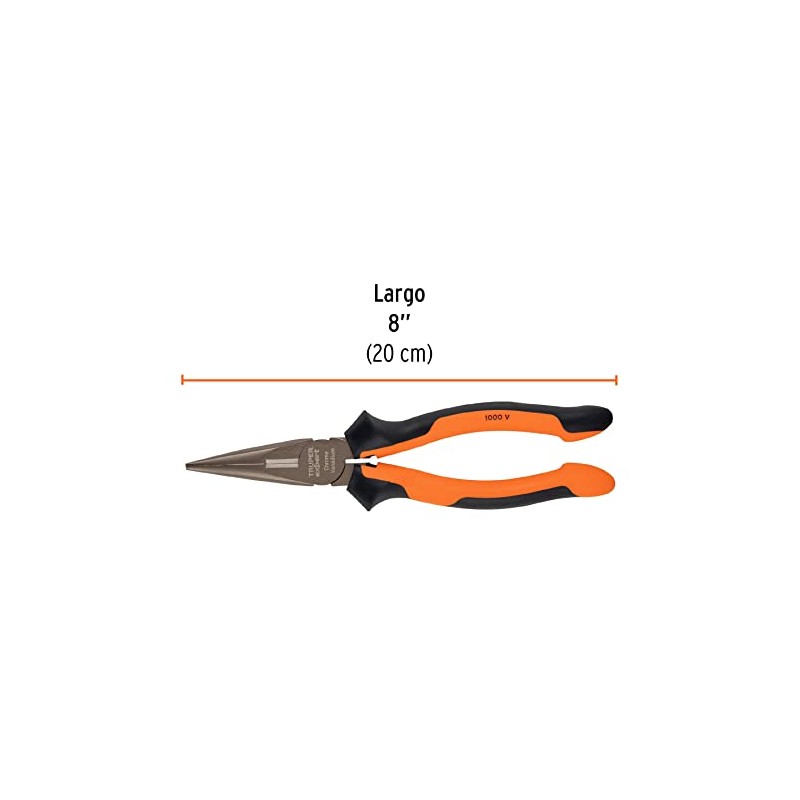 Truper Expert T203-8X, Pinzas de punta y corte Comfort Grip,