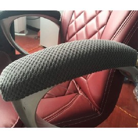 Isccdy Soft Chair Arm Pad Covers Over,Simple Durable Washable Office Chair Armrest Slipcovers Covers Pads (2 Pcs/Set) (Gray)