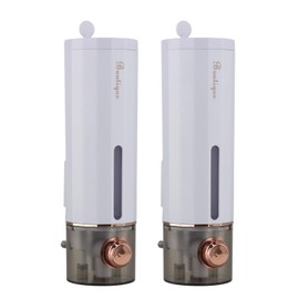 Dokpav 2 Pzs Dispensador De Jabón Liquido para Baño, Dispensador De Shampoo para Regadera y Gel, Dispensador de Jabon Montado en La Pared, Blanco