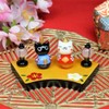 Four Cart Cute Glass Hina Doll Cat Hina Doll
