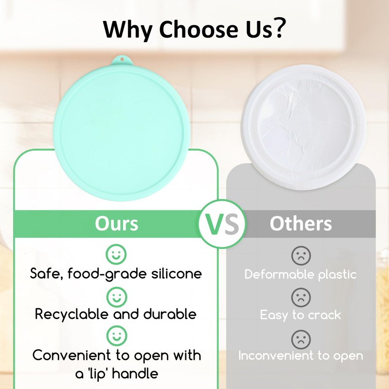 4 Cup Round Silicone Storage Cover Lids Replacement for Anchor