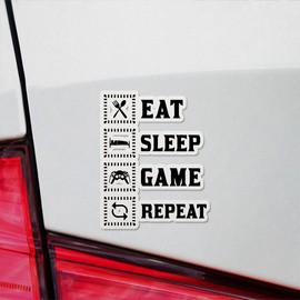 Decal Stickers of Eat Sleep Game Repeat Premium Indoor (No Waterproof) Vinyl Decal Stickers for Laptop Phone Accessory Helmet Car Window Mug Tuber Cup Door Wall - USCVER3f5473aBL0124
