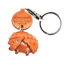 Hedgehog Genuine Leather Animal Keychain Bankakraft Leather Story (Made in Japan)
