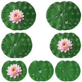 14PCS Artificial Fake Lily Pads, Realistic Water Floating Fake Lilying Pad for Pond, Artificial Floating Foam Lotus Leaves for Koi Fish, Water Lilys Pads Foliage Pond Decor for Pool (3 Size)