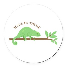 CafePress Chameleon Lizard Hang 5.5" Round Car Magnet Magnetic Bumper Display
