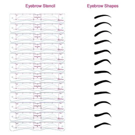Eyebrow Stencils 12 Styles Eyebrow Shaper Kit,DIY Reusable Eyebrow Template with Head-Wear Strap and Eyebrow Razor for Women Makeup