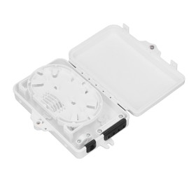 4 IP65 Water Resistant Wall Mount Fiber Optic Terminal Box, Centralized Splicing Distribution Enclosure for Indoor Outdoor, Separate Routing Fiber Connector Tray