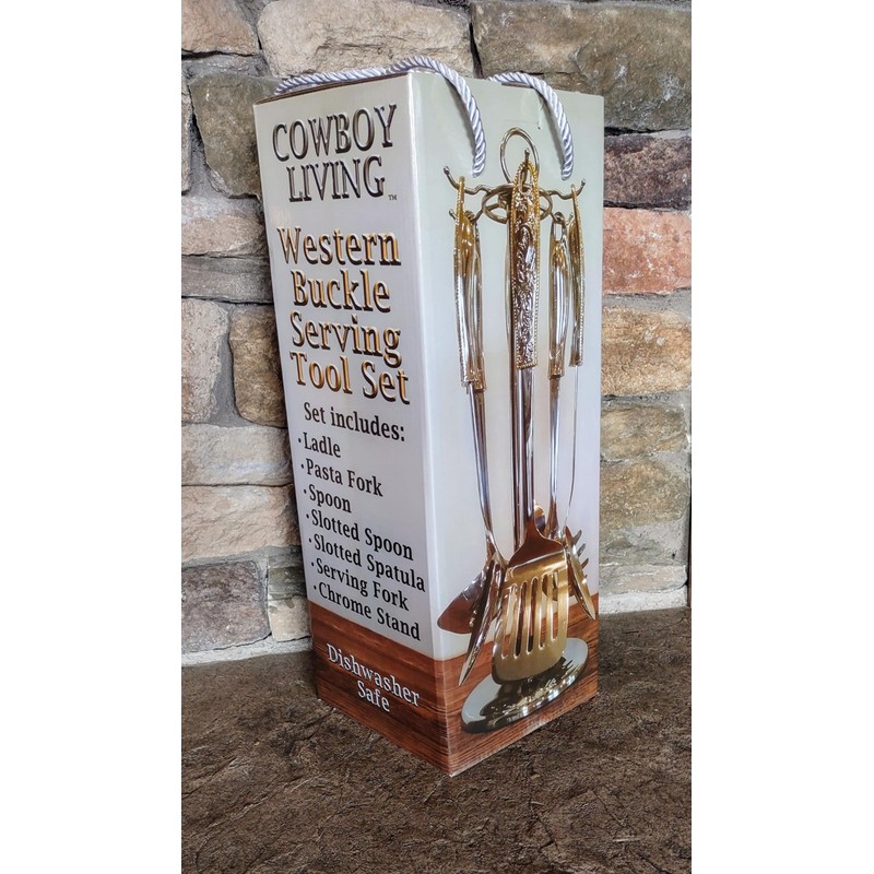 Western Buckle Six Piece Serving Tool Set w/Rack