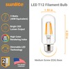 Sunlite LED Filament T12 Tubular Light Bulb, 3 Watts (40W