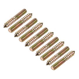 METALLIXITY 10pcs Double Head Screws (M8x48mm) Hanger Bolts Carbon Steel Self Tapping Double Sided Screws for Home Repair