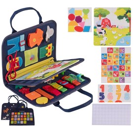 Playtastic Children's Game Books: Children's Motor Skills Playbook with 4 Pages, 6-Piece Puzzle, 3 Motif Cards (Children's Educational Toys, Game Books)