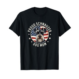 Proud Schnauzer Mom American Flag, Schnauzer Dog Mom Women Men T-Shirt