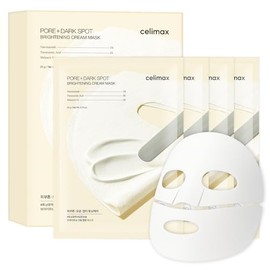 celimax Pore+Dark Spot Cream Mask 4EA | Non-Sticky Sheet for Enlarged Pores with Niacinamide, Tranexamic Acid, Non-Irritating, Hydrating, Hyperpigmentation, Korean Skincare Gifts for Women