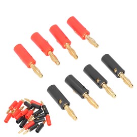 Banana Plugs 20pcs Banana Speaker Cable Plug 4mm Chapado en Oro Tipo de Tornillo Abierto Universal para Sistema de Sonido de Coche Terminales Y Mazos De Cables