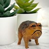 RIBJSHE Weird Queer Grumpy Frog Statue Ugly Angry Toad Statue