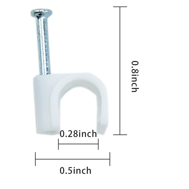 8mm Round Cable Clips 100pcs Assortment Cable Holder Management Wire