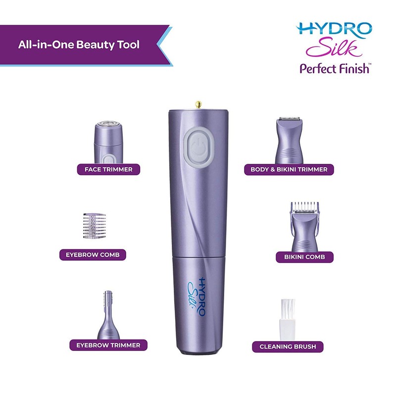 Schick Hydro Silk Perfect Finish Trimmer, 8-in-1 Grooming Kit for