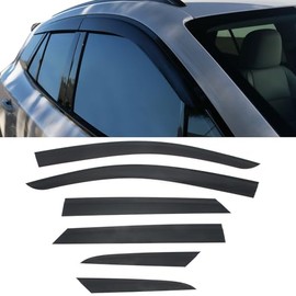 IKON MOTORSPORTS Tape on Window Visors Compatible with 2024-2025 Honda Prologue, Slim Style Acrylic Smoke Tinted Rain Guards, Side Window Wind Deflectors 6PCS