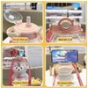 JRIQH Kawaii Bear Straw Bottle,Leak-Proof Water Bottle with Adjustable &