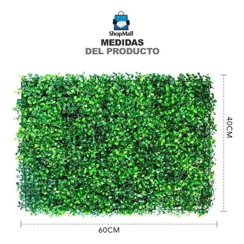ShopMall Muro Verde Follaje Artificial Sintético 40 Pzs