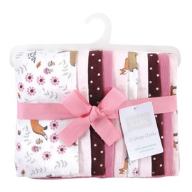 Hudson Baby Unisex Baby Cotton Flannel Burp Cloths, Woodland Floral, One Size