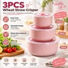 3-Piece Wheat Straw Food Storage Bowl Set for Meal Prep