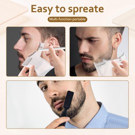 Guegine 14 pcs Barber Pencil Set with Built-in Sharpener,White Barber Pencils with Ruler and Brush for Lineup Hairline Beard Guide Shaping and Men Shave Grooming Tools.