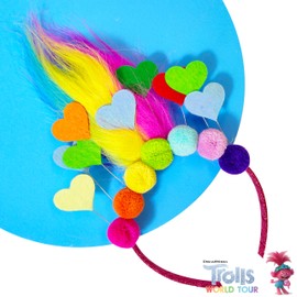 LUV HER Kids' Trolls World Tour Headband with Wig for Girls - Costume Accessories
