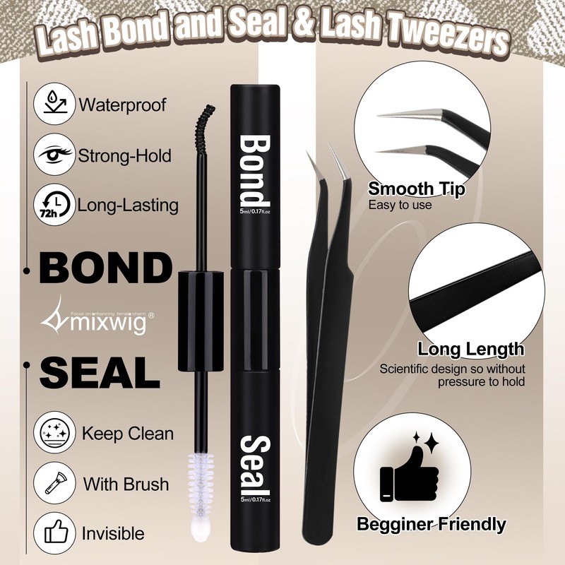 Brown Lash Clusters Kit, Natual Fishtail Lash Extension Kit, Wispy