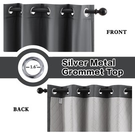 OYRING 3-in-1 Grey 50x120 Grommet Soundproof Curtains Full Blackout Curtains Thermal Insulation for Bedroom Living Room,1 Panel