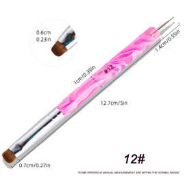 Pincel para manicura francesa: pincel para manicura de 2 vías con herramienta para hacer puntos para limpiar cutículas y diseñar uñas artísticas; pincel de calidad profesional para salón de uñas,