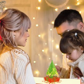 LIN17158, POP UP 3D Weihnachtskarten, Grußkarte Weihnacht, 3D Geschenk Tannenbaum, N425