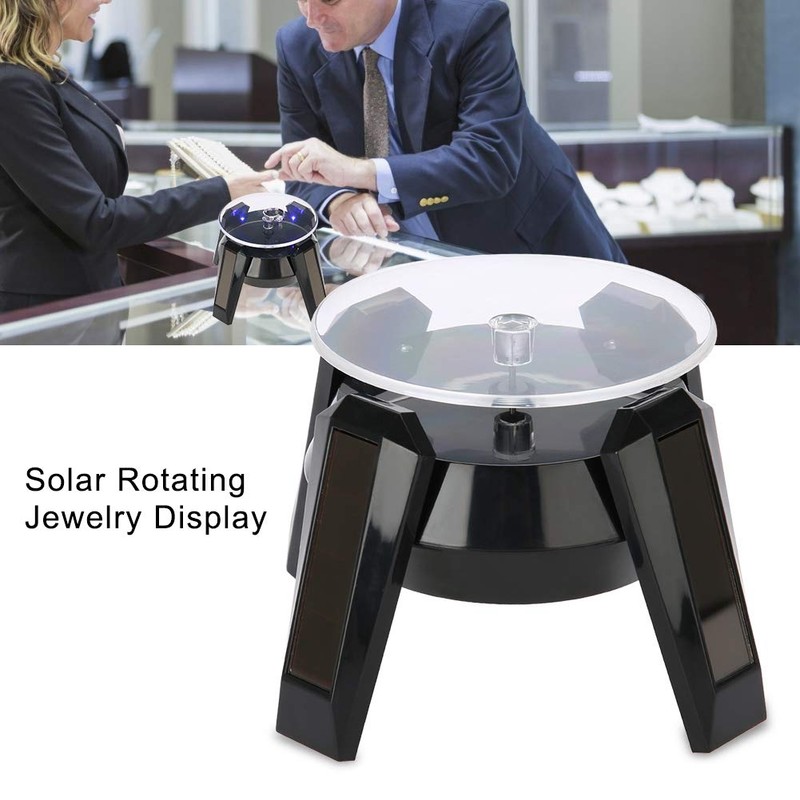 Semme Solar Turntable,Solar Rotating Display Stand, 360° Rotating Turntable with