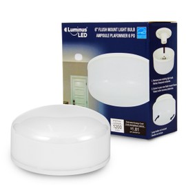 Luminus 6" Easy-Install Spin Light Flushmount Lights E26 Base, 100W Equivalent (15W) 1200 Lumens, 50000 Hour Lifespan, Dimmable, 4000k Cool White, 1 Pack
