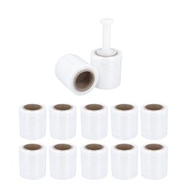 PSBM Mini Stretch Wrap with Handle, 12 Pack, 5 Inch x 700 Feet, 120 Gauge, Clear, Small Plastic Cling Film for Pallets Moving Storing