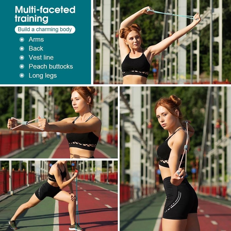JIAXINGBING 3Pcs Figure 8 Shaped Exercise Bands Set, Resistance Bands