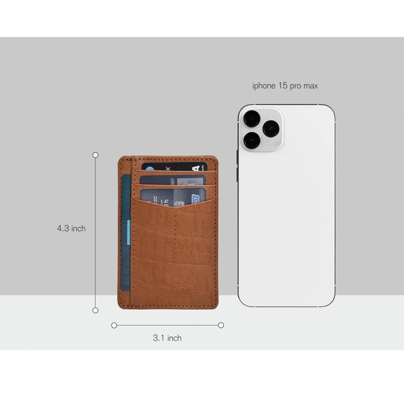 Leather Minimalist Wallet for Men & Women RFID Front Pocket