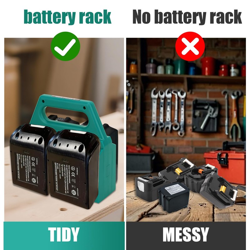 Bozdyru 4-Slot Battery Holder for Makita 18V & 14.4V