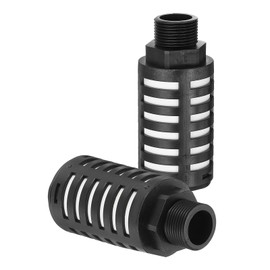 PATIKIL 2pcs G 3/4 Pneumatic Muffler Plastic Air Compressor Exhaust Muffler Filter Air Solenoid Valve Muffler Fitting for Automated Pneumatic Equipment Black