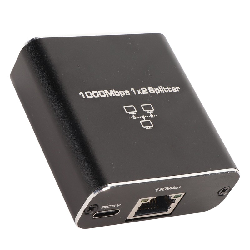 Ethernet Splitter RJ45 Network Port 1 to 2 Port Aluminum