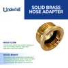 Underhill Garden Hose Adapter, Connector, Heavy-Duty, Solid Brass Fittings, 1-Inch