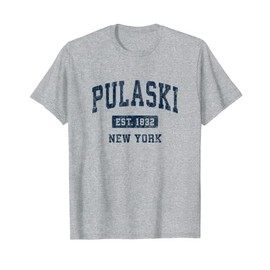 Pulaski New York NY Vintage Athletic Sports Design T-Shirt