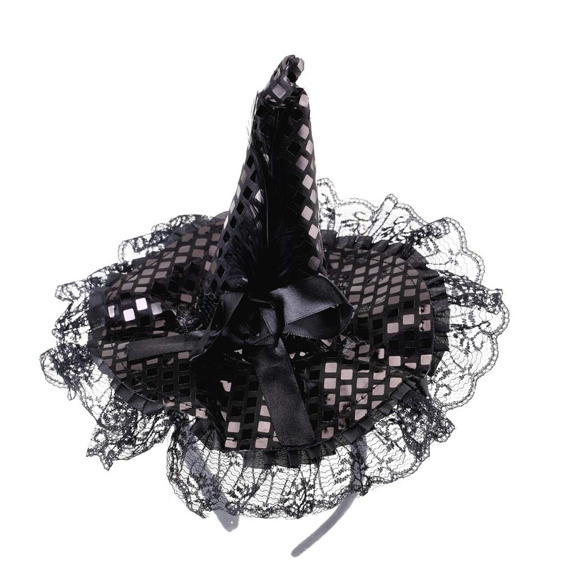 BinaryABC Halloween Witch Hat Headband for Halloween Costume Dress up