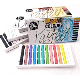 Home Supplies Direct 5 Pack Assorted Pastel & Charcoal Sticks Set Compressed Black White Grey Earth Pastel Colours Non Toxic